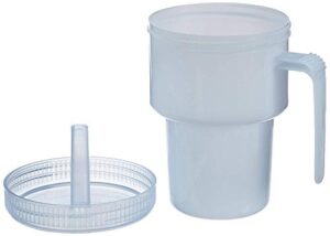 sammons preston kennedy cup, spillproof adult sippy cup with handle & secure lid, 7 oz. no spill cups to drink warm & cold liquids lying down,daily living glasses for disabled & elderly with weak grip