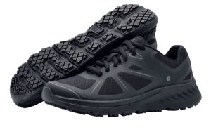 shoes for crews vitality ii, women's slip resistant food service work sneakers, black, 8 wide us