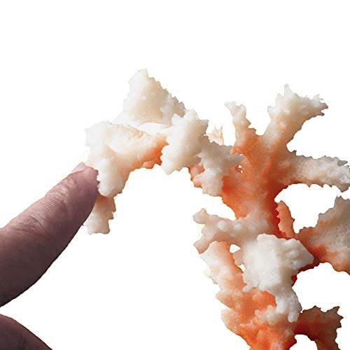 Danmu 1pc Glowing Effect Artificial Coral Plant Ornaments, Aquarium Coral Decor for Fish Tank Aquarium Decoration (Orange)