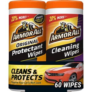 car cleaning wipes and car protectant wipes by armor all, wipes for cars, trucks and motorcycles, 30 each, 2 pack