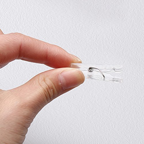 Clear Photo Clips, 100Pcs Mini Transparent Plastic Clothespins Hanging Multi-Functiona Picture Clips for Office,Home,Arts