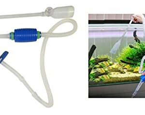Dependable Industries Aquarium Cleaner Siphon Pump Fish Tank Gravel Sand Cleaner with Long Nozzle with Water Flow Controller