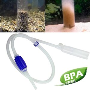 Dependable Industries Aquarium Cleaner Siphon Pump Fish Tank Gravel Sand Cleaner with Long Nozzle with Water Flow Controller