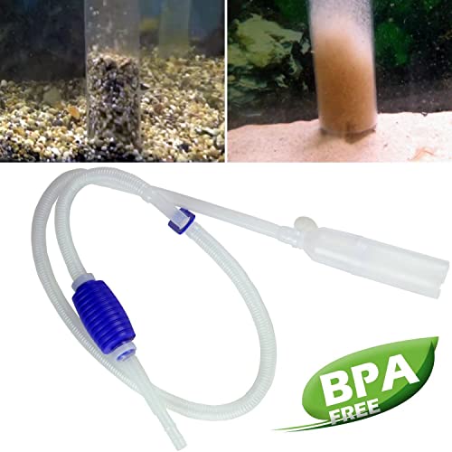 Dependable Industries Aquarium Cleaner Siphon Pump Fish Tank Gravel Sand Cleaner with Long Nozzle with Water Flow Controller