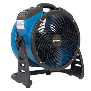 xpower p-21ar 11" diameter industrial high velocity axial air mover/carpet dryer/floor fan/utility blower 1100 cfm, 0.6 amps