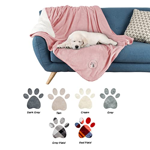 Waterproof Pet Blanket – Reversible Pink Throw Protects Couch, Car, Bed from Spills, Stains, or Fur – Dog and Cat Blankets by Petmaker (50x60)