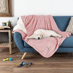 Waterproof Pet Blanket – Reversible Pink Throw Protects Couch, Car, Bed from Spills, Stains, or Fur – Dog and Cat Blankets by Petmaker (50x60)