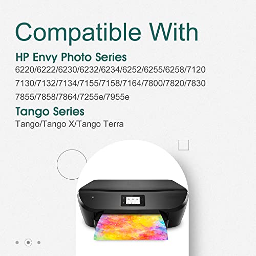 64XL 64 Ink Cartridge Replacement for HP Ink 64 for Envy 7855 7858 6252 6255 7155 7158 7120 7800 7164 HP Tango X Printer(1 Black 1 Tri-Color) 2 Pack