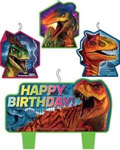 jurassic world birthday candles | assorted sizes | 4 pcs