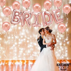 KatchOn, Bride Balloons Rose Gold Set - 16 Inch, Pack of 15 | Rose Gold Bride Balloon, Latex Balloons | Bride Balloons Bachelorette Party Decorations | Bride Decorations | Bridal Shower Decorations