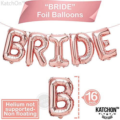 KatchOn, Bride Balloons Rose Gold Set - 16 Inch, Pack of 15 | Rose Gold Bride Balloon, Latex Balloons | Bride Balloons Bachelorette Party Decorations | Bride Decorations | Bridal Shower Decorations