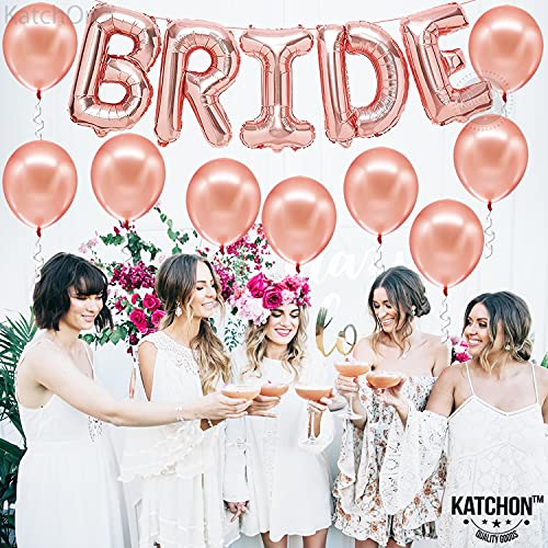 KatchOn, Bride Balloons Rose Gold Set - 16 Inch, Pack of 15 | Rose Gold Bride Balloon, Latex Balloons | Bride Balloons Bachelorette Party Decorations | Bride Decorations | Bridal Shower Decorations