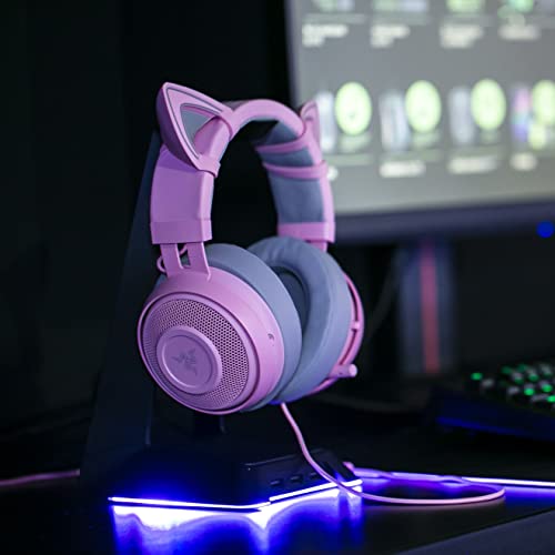 Razer Kitty Ears for Kraken Headsets: Compatible with Kraken 2019, Kraken TE Headsets - Adjustable Strraps - Water Resistant Construction - Quartz Pink