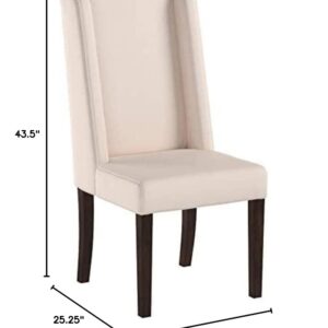 GDFStudio Christopher Knight Home Rory Fabric Dining Chairs, 2-Pcs Set, Ivory / Brown