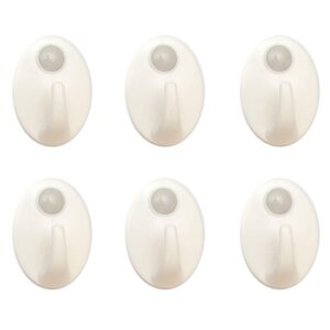 Hometeq (6 Pack) Self Adhesive Hooks Sticky Wall Mount Hooks for Bathroom Kitchen Office