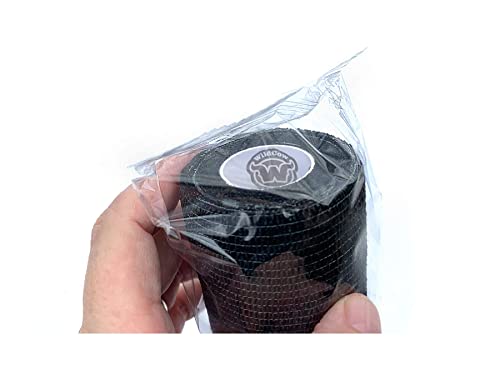 WildCow 4" Black Vet Wrap Tape Bulk, 12 Pack Cohesive Bandage Wrap, Self Adherent Grip Rolls