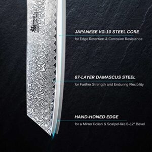 KYOKU Kiritsuke Chef Knife 8.5" - Shogun Series - Japanese VG10 Steel Core Forged Damascus Blade - with Sheath & Case
