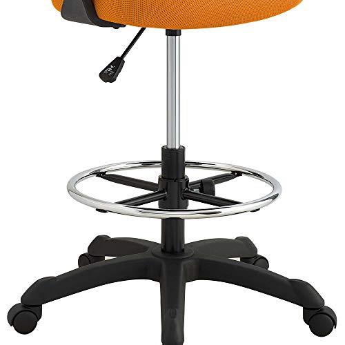 Modway Thrive Drafting Chair - Tall Office Chair for Adjustable Standing Desks in Orange