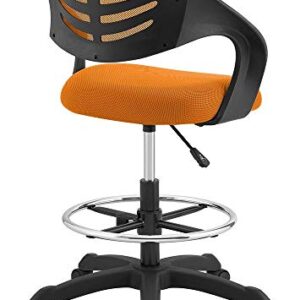 Modway Thrive Drafting Chair - Tall Office Chair for Adjustable Standing Desks in Orange