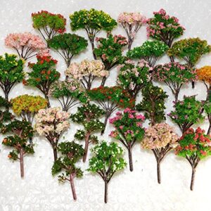 baenrcy 25pcs mixed model trees model train scenery architecture trees model scenery with no stands£¨0.79-2.36inch£© (colorful)