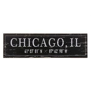 barnyard designs chicago, il city sign rustic distressed decorative wood wall decor 17” x 5”