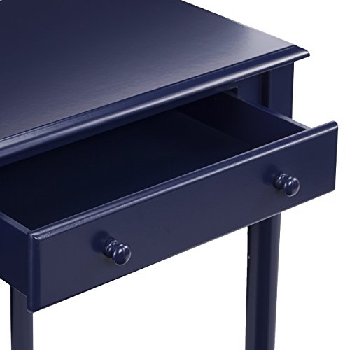 Navy Writing Desk - Open Desktop w/ 2 Drawers - Elegant Design w/ Royal Blue Finish