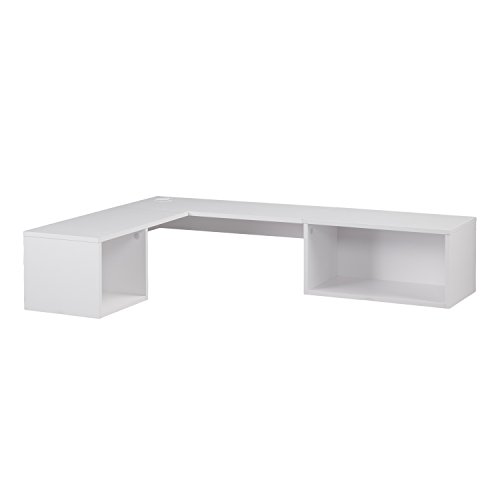 Southern Enterprises Corner Wall Mount Desk, White