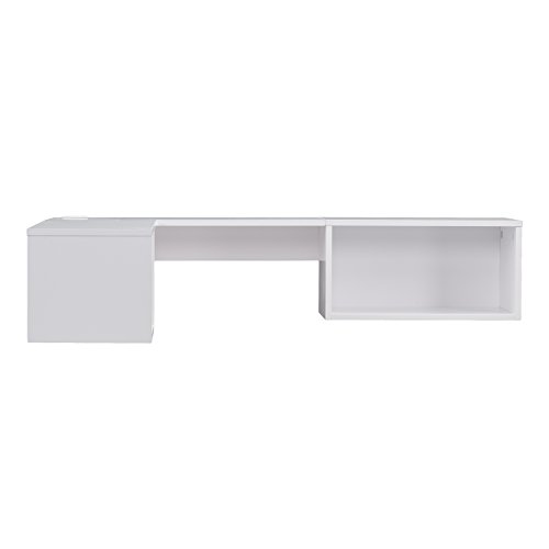 Southern Enterprises Corner Wall Mount Desk, White