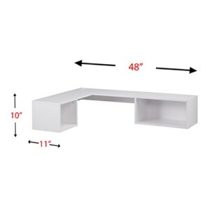 Southern Enterprises Corner Wall Mount Desk, White