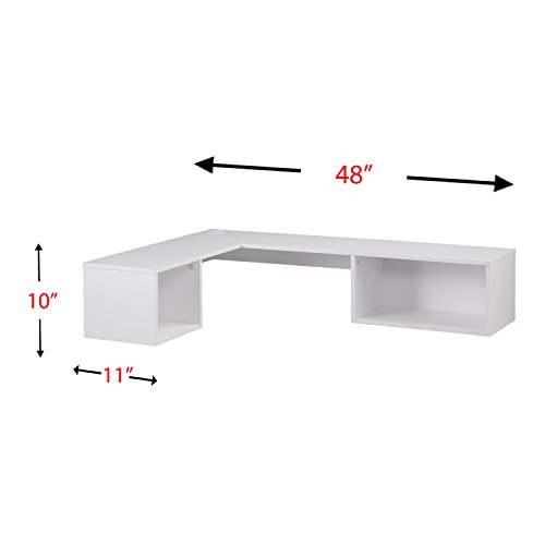 Southern Enterprises Corner Wall Mount Desk, White