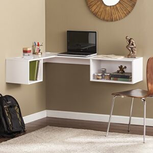 Southern Enterprises Corner Wall Mount Desk, White