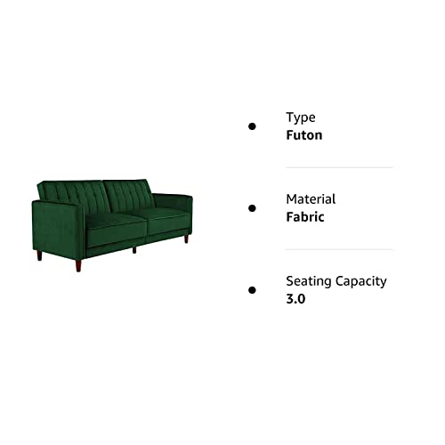 DHP Ivana Tufted Futon, Green Velvet