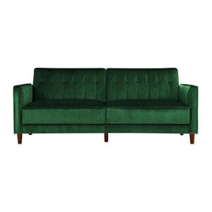 DHP Ivana Tufted Futon, Green Velvet