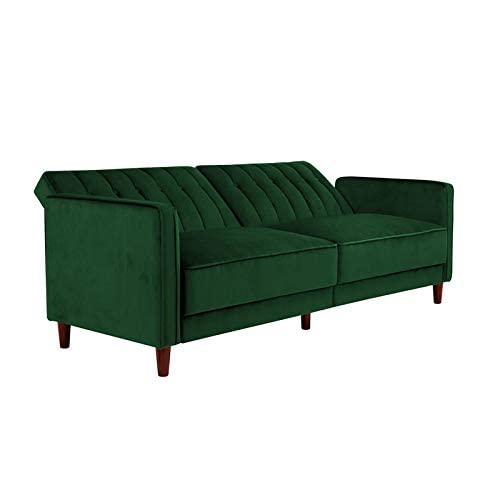 DHP Ivana Tufted Futon, Green Velvet