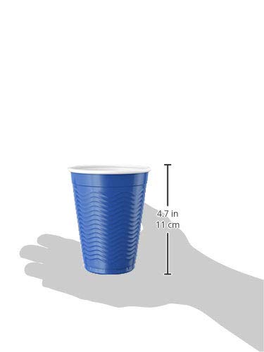 Amazon Brand - Solimo 18oz Disposable Plastic Party Cups, 50 Count, Blue