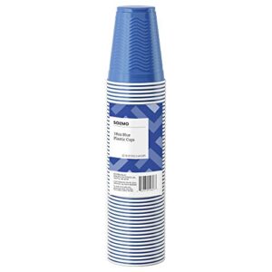 amazon brand - solimo 18oz disposable plastic party cups, 50 count, blue