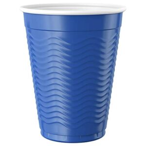 Amazon Brand - Solimo 18oz Disposable Plastic Party Cups, 50 Count, Blue