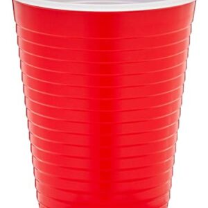 Amazon Brand - Solimo 18oz Disposable Plastic Party Cups, 200 Count, Red
