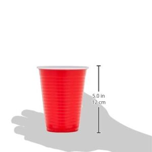 Amazon Brand - Solimo 18oz Disposable Plastic Party Cups, 200 Count, Red