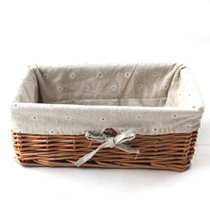 kingwillow, storage basket, natural wicker storage bins rectangular basket,arts and crafts.