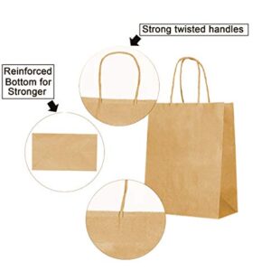 Paper Bags with Handles Bulk 8 X 4.5 X 10.5 [50 Bags]. Ideal for Shopping, Packaging, Retail, Party, Craft, Gifts, Wedding, Recycled, Business, Goody and Kraft Merchandise Bag