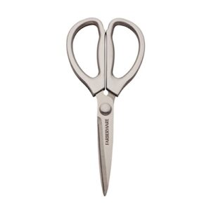 farberware all purpose high carbon stainless steel shears with contoured handles, 8.2 x 3.5 x 0.5 inches, silver