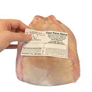 Custom Poultry Freezer Labels 4" x 2.5" with Safe Handling Instructions and Exemption – P.L. 90-492 (100)