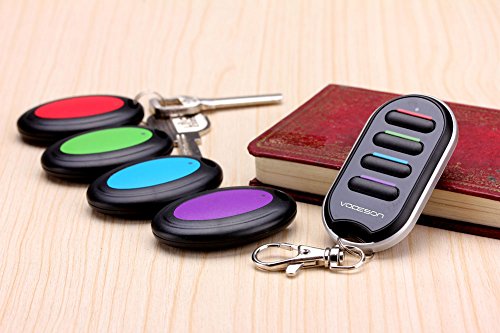 VODESON Wireless Key Finder RF Item Locator Item Tracker with Remote for Keys Keychain Wallet TV Remote Phone Luggage Pet Remote Beeper Tracking Device 4 Receivers - No APP Required,Battery Included