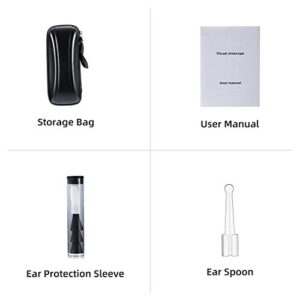 Jiusion 3.9mm Ultra-Thin Portable USB Digital Otoscope Camera with Carrying Case, HD 720P 6 LED Visual Ear Scope with 3 Hats 2 Silicone Caps 8 Earwax Spoons for Android Windows Mac NOT for iPhone iPad