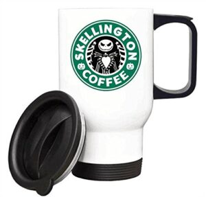 skellington coffee travel coffee mug stainless steel car cup 14 ounce