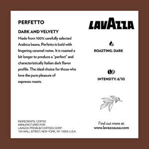 Lavazza Perfetto Single-Serve Coffee K-Cup Pods for Keurig Brewer , Dark and Velvety Roast, 10-Count Boxes (Pack of 6)