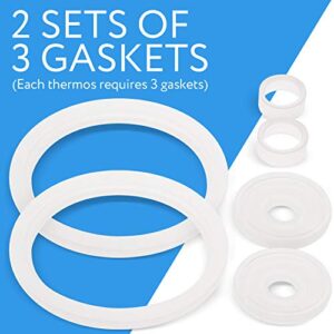 IMPRESA 2 Sets of Gaskets for Thermos Sipp (TM) 6 Ounce Travel Tumbler / Mug Gaskets / Seals - BPA-/Phthalate-/Latex-Free - 2 Full Replacements Per Kit