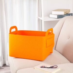 Storage Basket Felt Storage Bin Collapsible & Convenient Box Organizer with Carry Handles for Office Bedroom Closet Babies Nursery Toys DVD Laundry Organizing