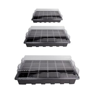 10 pack -240 cells -24 grow trays with humidity dome and cell insert - mini propagator for seed starting and growing healthy plants durable reusable and recyclable